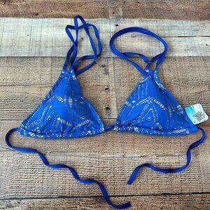 Praia rosset blue lace string bikini triangle swim top -XL
